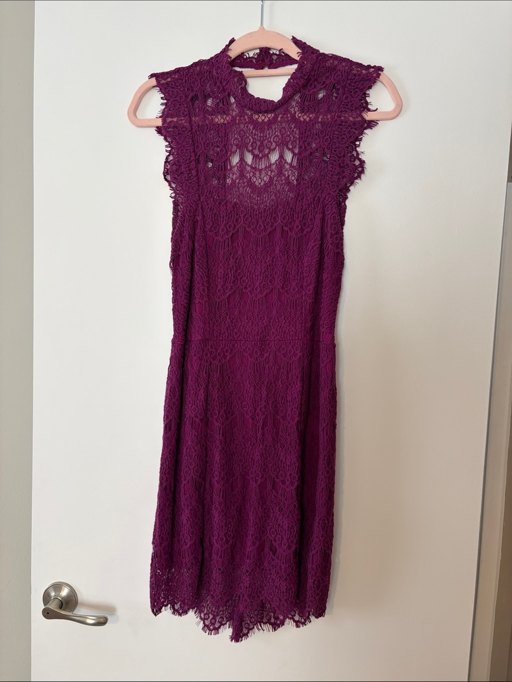 Free People Crochet Lace Midi Dress in Plum